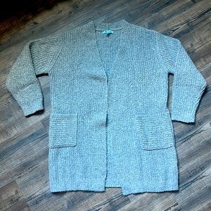 She +Sky Light Grey Open Front Cardigan